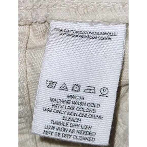 We The Free Mini Denim Skirt Size 31 Off White Distressed Button Fly Raw Hem - Picture 3 of 4